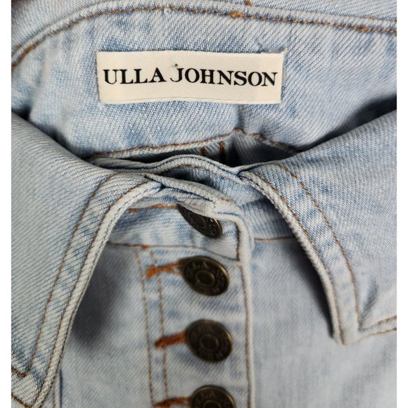 ULLA JOHNSON Women's Sz. 4 Kase Button Fly Fold Over Denim Shorts - Picture 2 of 7